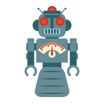 robot toy cartoon icon vector illustration graphic design