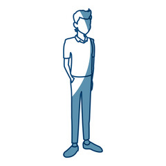 young avatar man people standing vector illustration