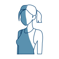 young woman portrait casual style vector illustration