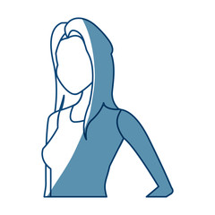 young woman portrait casual style vector illustration