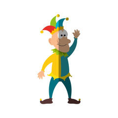 cartoon harlequin icon over white background. colorful design. vector illustration