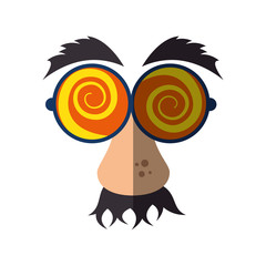 comic face with big nose icon over white background. colorful design. vector illustration