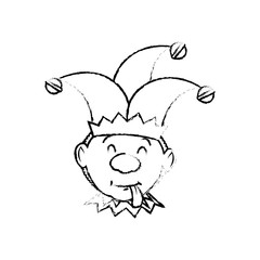 Cartoon harlequin icon over white background. vector illustration