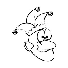 Cartoon harlequin icon over white background. vector illustration