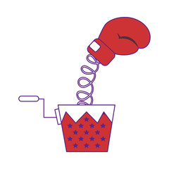 joke box with boxing gloves icon over white background. vector illustration