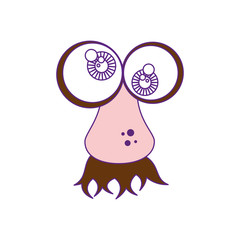comic face with crazy eyes icon over white background vector illustration