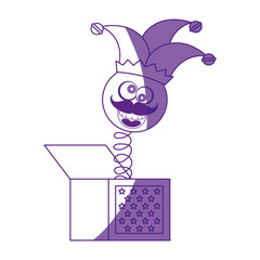 joke box with harlequin icon over white background vector illustration