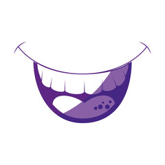 comic mouth smiling icon over white background. vector illustration