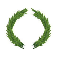Fototapeta na wymiar Wreath leaves ornament icon vector illustration graphic design