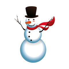 Snowman cartoon isolated icon vector illustration graphic design