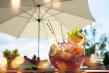 Sangria punch on a summer terrace