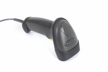 Black scanner isolated on white background