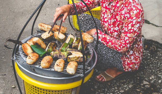 Vietnamese Fried Bananas Street Food