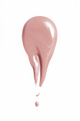 Liquid makeup foundations/blush on white background