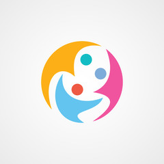 family unity logo icon with circle and clean background