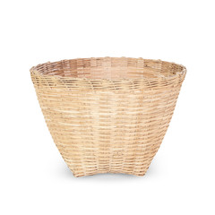 Fototapeta premium basket made from bamboo on a white background.
