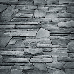 pattern of decorative black slate stone wall surface / black stone