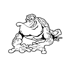 frog . Animal cartoon character . Vector Illustration.