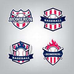 Vector design set of Baseball sport team logo