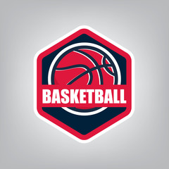 Basketball sport logo template design, vector illustration