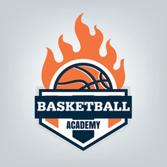 Basketball sport logo template design, vector illustration