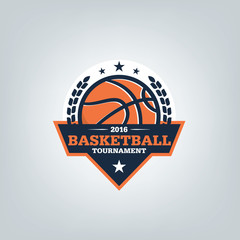 Basketball sport logo template design, vector illustration