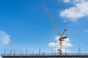 Construction crane and new building in Bangkok, Thailand