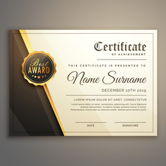 premium certificate design vector template