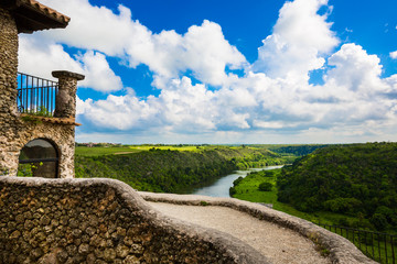 Tropical river Chavon, Dominican Republic. top view