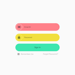 Fototapeta premium colorful funky member login form template design