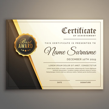 premium certificate design vector template
