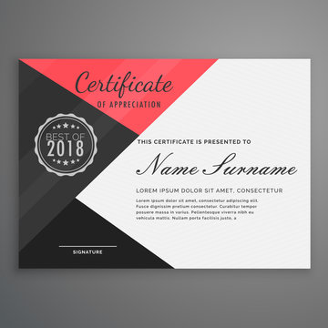 geometric certificate design in modern style