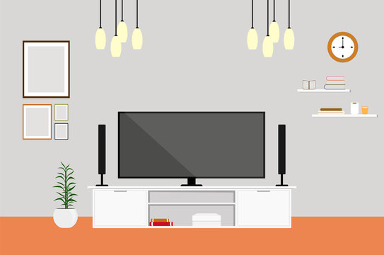 living-room with tv modern design home set