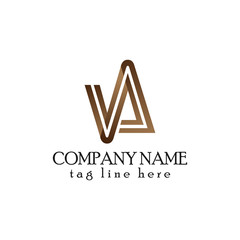 Initial Letter VA Linked Logo