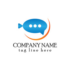 Camera recorder logo with swoosh illustration