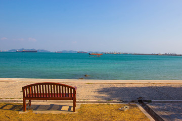 beach and bench at si chang island