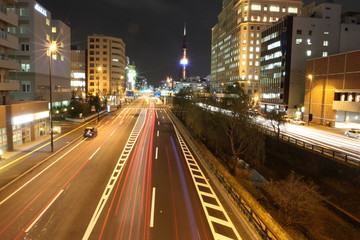 Fototapeta na wymiar sapporo cityscape in night time
