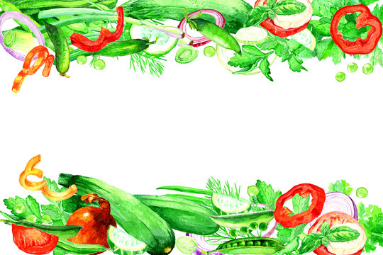 vegetables set watercolor
