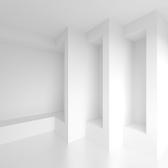 Column Interior Design. White Modern Background. Creative