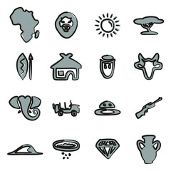 Africa Icons Freehand 2 Color