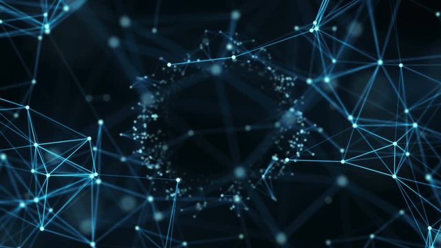 Abstract Motion Background - Digital Plexus Data Networks Alpha Matte Loop