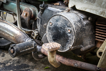 vintage motorcycle engine grungy style