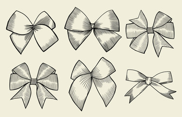 Obraz na płótnie Canvas Vintage ribbon bows