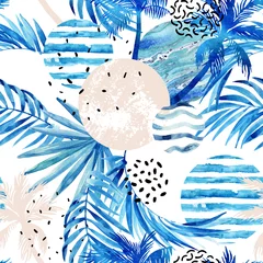 Abwaschbare Fototapete Grafikdrucke Abstrakter Sommer tropische Palmen und Blätter Hintergrund.