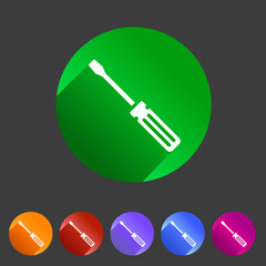 Screwdriver repair icon flat web sign symbol logo label