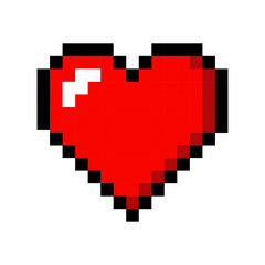 Pixel art heart love color icon valentine - 158331462