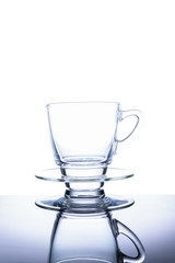 Glass coffee cup on white background isolated