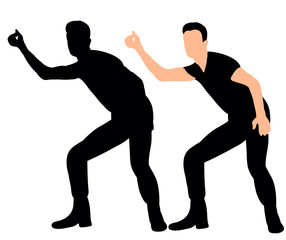 Silhouette of a guy dancing