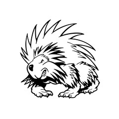 hedgehog . Animal cartoon character . Vector Illustration.