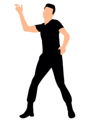 Fototapeta na wymiar silhouette of a man dancing